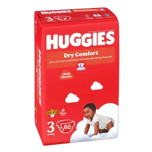 Huggies Dry Comfort Diapers Size 3, 6-10kg 60 Count