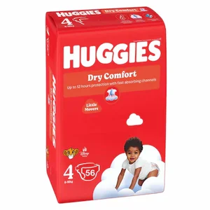 Huggies Dry Comfort Diapers Size 4, 8-16kg 56 Count